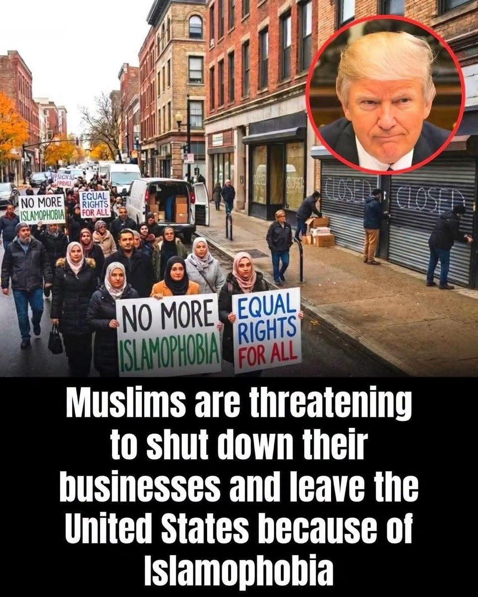 GOP_is_Gutless's tweet photo. 🚨 WOW: Muslim business owners are now threatening to shut down their shops and LEAVE America over “Islamophobia.”

They claim their community represents “millions” of Americans who create jobs, pay taxes, and drive local growth…

…and if they walk away, the U.S. economy will somehow suffer a “serious burden.”

Got it.