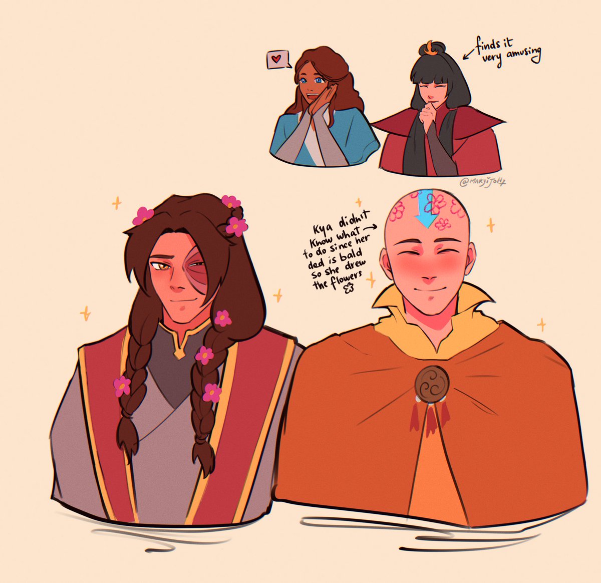 maryijoh7's tweet photo. more sketches of zuko and aang being girl dads to izumi and kya #atla https://t.co/obhebetiFl