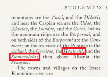 Lemabeta's tweet photo. @siberian_gopher Full quote of Ptolemy. Alongside Strabo, Ptolemy also mentions Heniochi(Zans) and Suano-Colchi(Svans) tribe inhabiting modern day Abkhazia region of Colchis-Pontus!!! Ptolemy, Geography, Book V. https://t.co/hbvir03rvh
