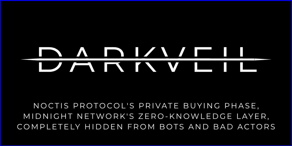 Noctis_Zone's tweet photo. DARKVEIL

DarkVeil is Noctis Protocol's private buying phase, a 24-hour window where token purchases are executed on Midnight Network's zero-knowledge layer, completely hidden from bots, whales, and every other market participant until the window closes.

https://t.co/JPKPCwVoKB https://t.co/ugMJHkWVXt