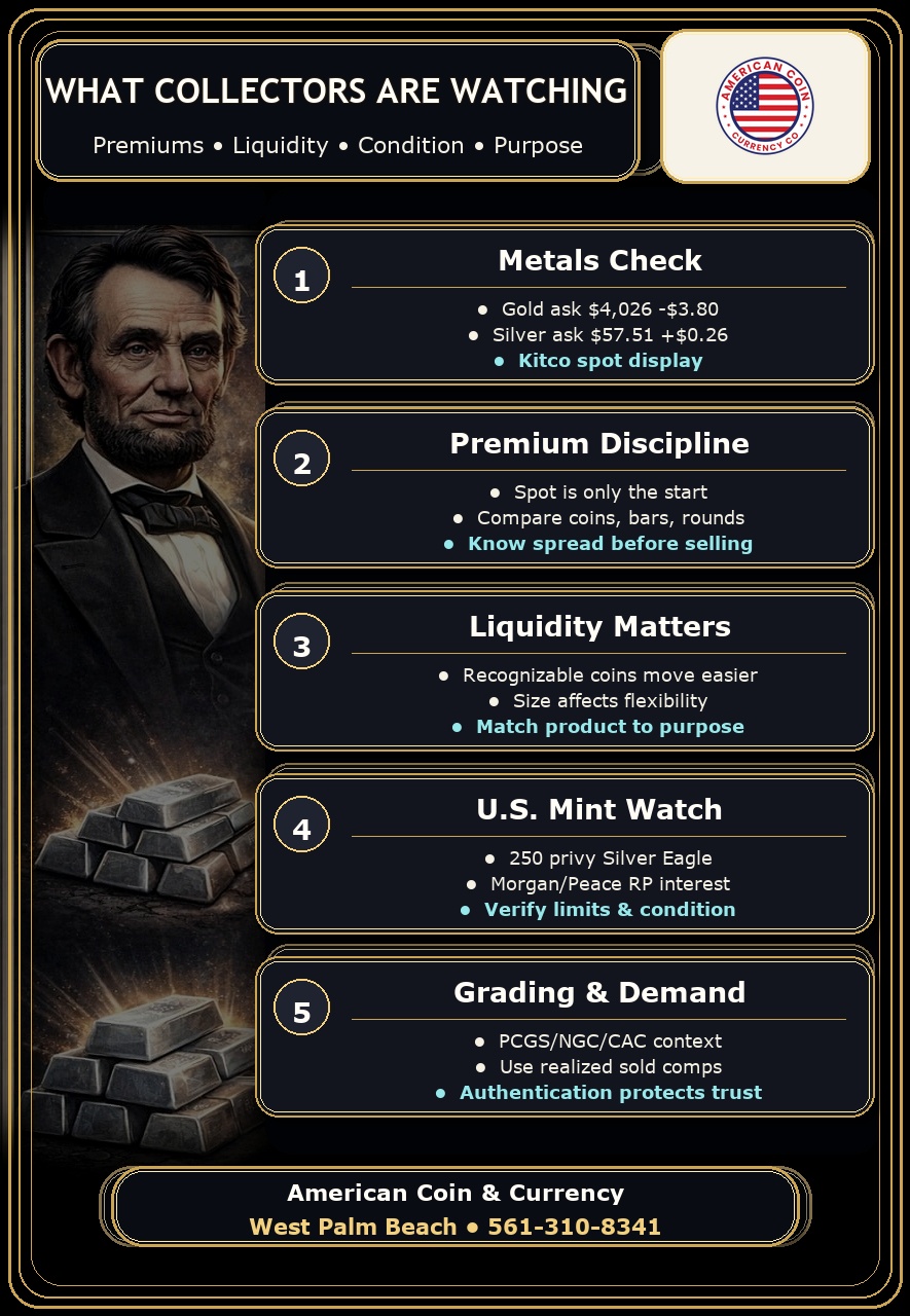 Today’s market read. Kitco’s spot bid/ask display showed a mixed metals board this morning…