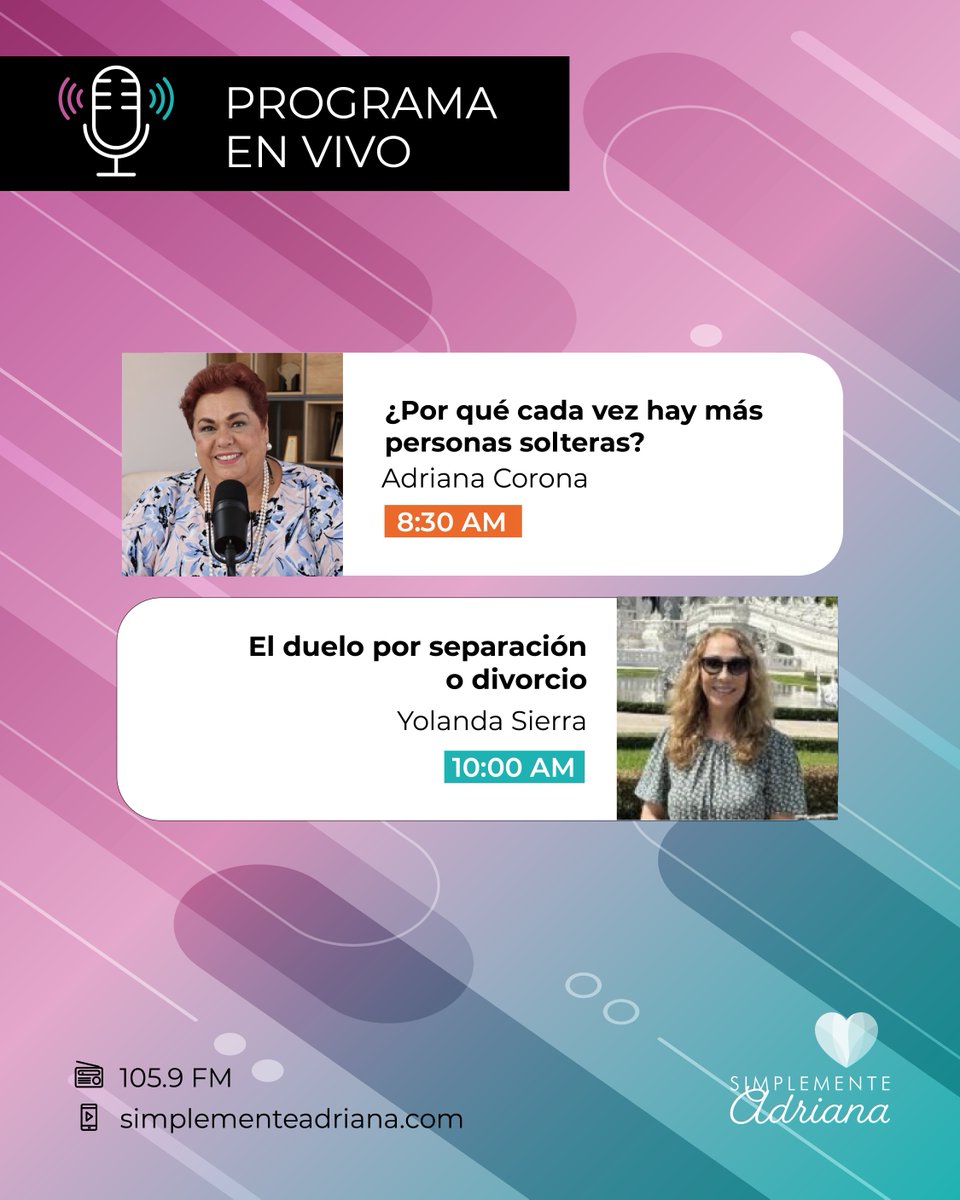 adrianacoronag's tweet photo. ☕ ¿Ya tienes listo el café? Nosotros ya tenemos lista la conversación. Acompáñame esta mañana en #SimplementeAdriana. ¡Comenzamos!
Escucha aquí:
📱Por Internet: https://t.co/rThgp2T6BT
📻 Radio en Guadalajara: 105.9 FM https://t.co/0ooRxBossc