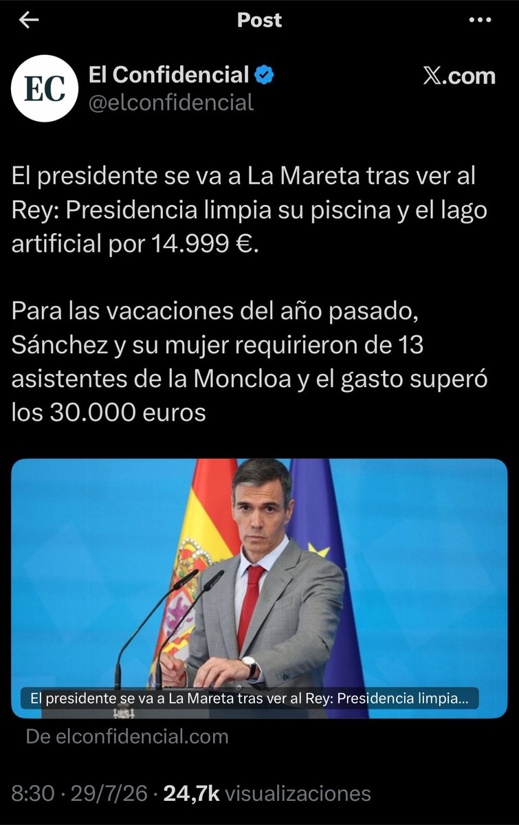 DiegoRBCA's tweet photo. Son dos noticias de hoy:

La primera es sobre Pedro Sánchez, donde dan todo lujo de detalles sobre las cantidades y hacen un ejercicio de memoria respecto al año pasado.

La segunda noticia es sobre Isabel Díaz Ayuso, aquí no dan ningún detalle del ático de lujo en Chamberí, valorado en 6 millones de euros, ni hacen ningún tipo de ejercicio de memoria respecto al resto de áticos relacionados con Ayuso. Lo llaman “causa contra”, cuando lo ha destapado El País con una labor de investigación de meses. Un lenguaje que parece teledirigido por la Puerta del Sol.

Tenemos un problema grave con la desinformación y no solo en los pseudomedios.