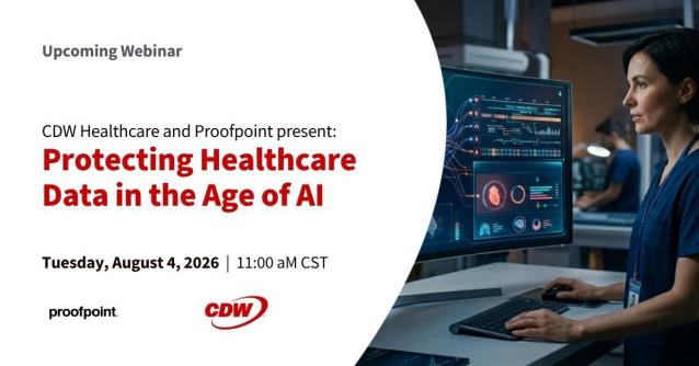 Kapowski1019's tweet photo. Healthcare security can’t come at the cost of care. @CDWCorp and Proofpoint are sharing how organizations are tackling ransomware, insider risk and compliance pressures. Save your spot today. https://t.co/DIKXHeBfQm https://t.co/UGXZ06N9tQ