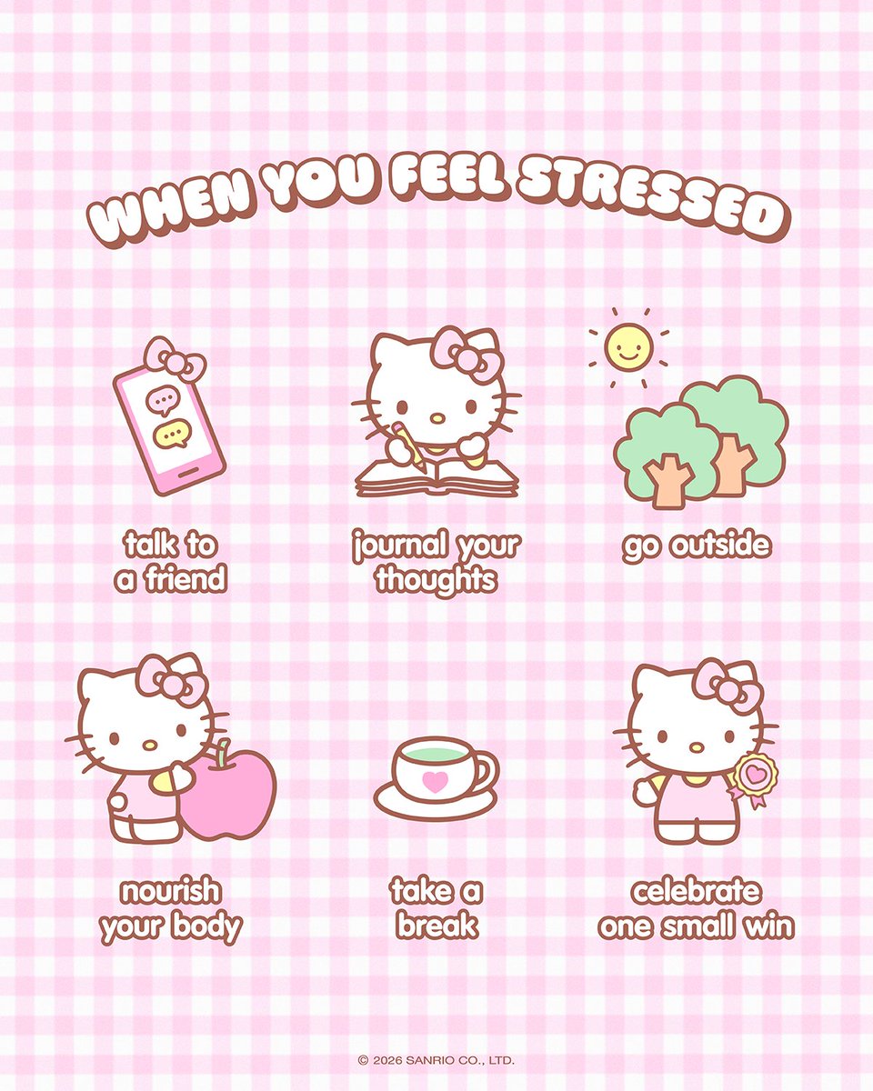 hellokitty's tweet photo. #WellnessWednesday: When life feels a little overwhelming, pause and choose one thing that helps you reset 💗 https://t.co/dMN7lv2KLt