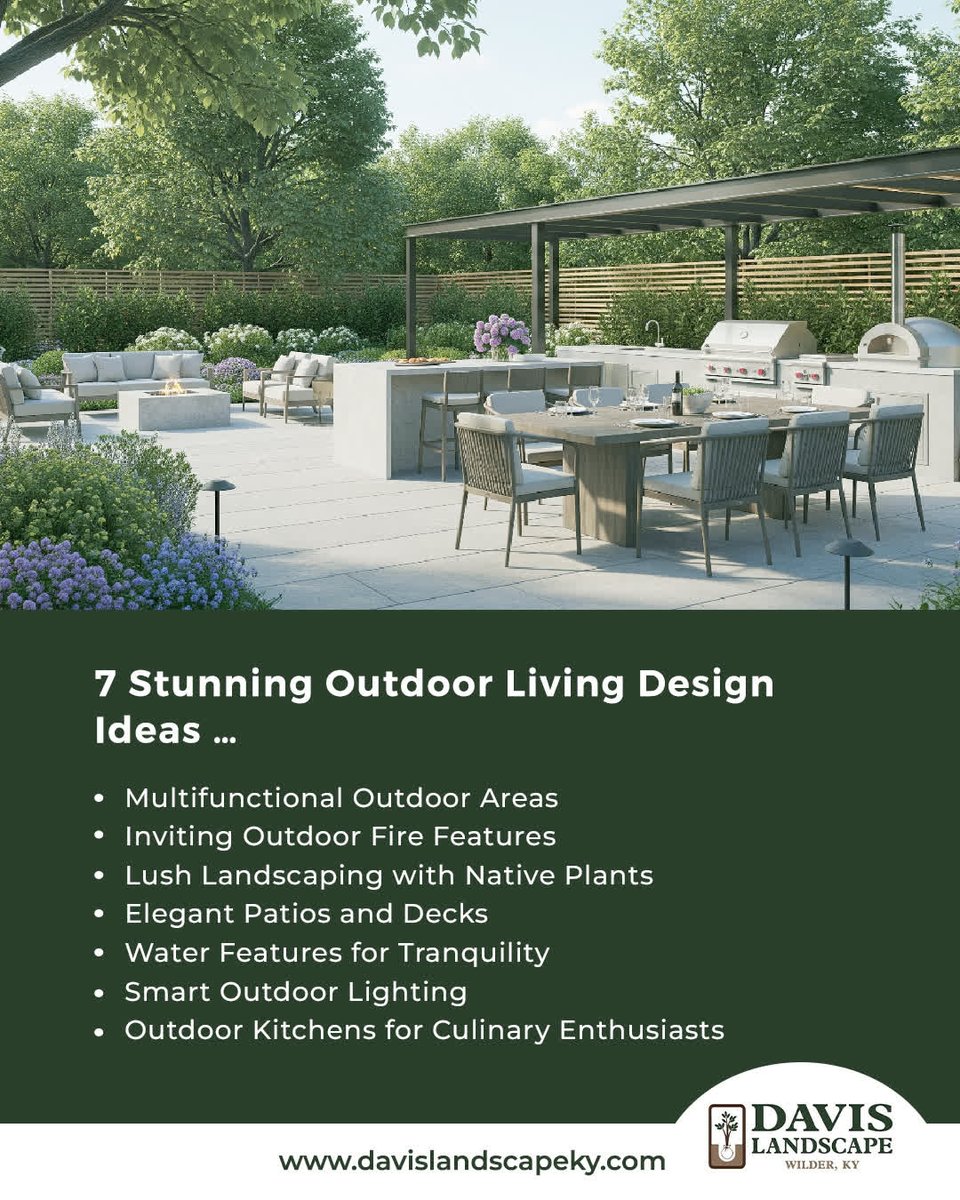LandscapeDavis's tweet photo. 7 Stunning Outdoor Living Design Ideas …
LEARN MORE... https://t.co/iBcmidqcUx

#outdoorliving #patios #patiodesign #patio #backyard #Outdoorlivingspace #patiolife #landscaping #landscapedesign #landscapedesigns #cincinnati #nky #northernkentucky https://t.co/MNN1DMjZxd