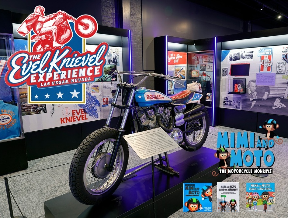 MimiandMoto's tweet photo. The new #EvelKnievelExperience in #LasVegas is now carrying our Mimi and Moto books so go visit and be sure to grab some Mimi and Moto books while you are there! 

#evelknievel #nevada #motorcycles #motorcyclejump #stuntrider #lasvegaslocals #lasvegaslife https://t.co/55O43LJY3S