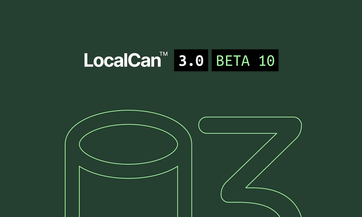 LocalCanApp's tweet photo. LocalCan 3.0 Beta 10 is out, and it ships a Free plan.

Put localhost on a Public URL in one click:

→ 60-min sessions, 1 GB/month
→ No credit card
→ No interstitial warning page for your visitors, ever
→ MCP server included, so your AI agent can open and manage tunnels too

Unlimited .local domains, automatic HTTPS, and traffic inspection are in the Free plan too.