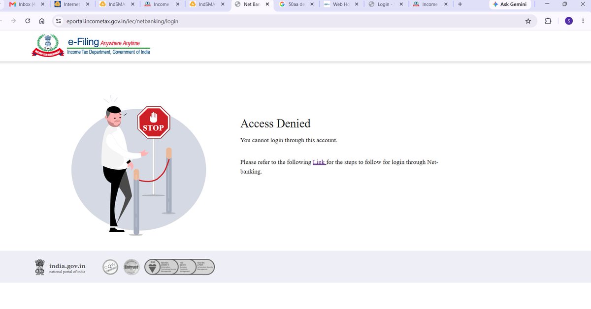 maheshomf's tweet photo. @IncomeTaxIndia @nsitharamanoffc @officeofPCM Unable to login through netbanking!!! https://t.co/Cw5Ts7UCKn