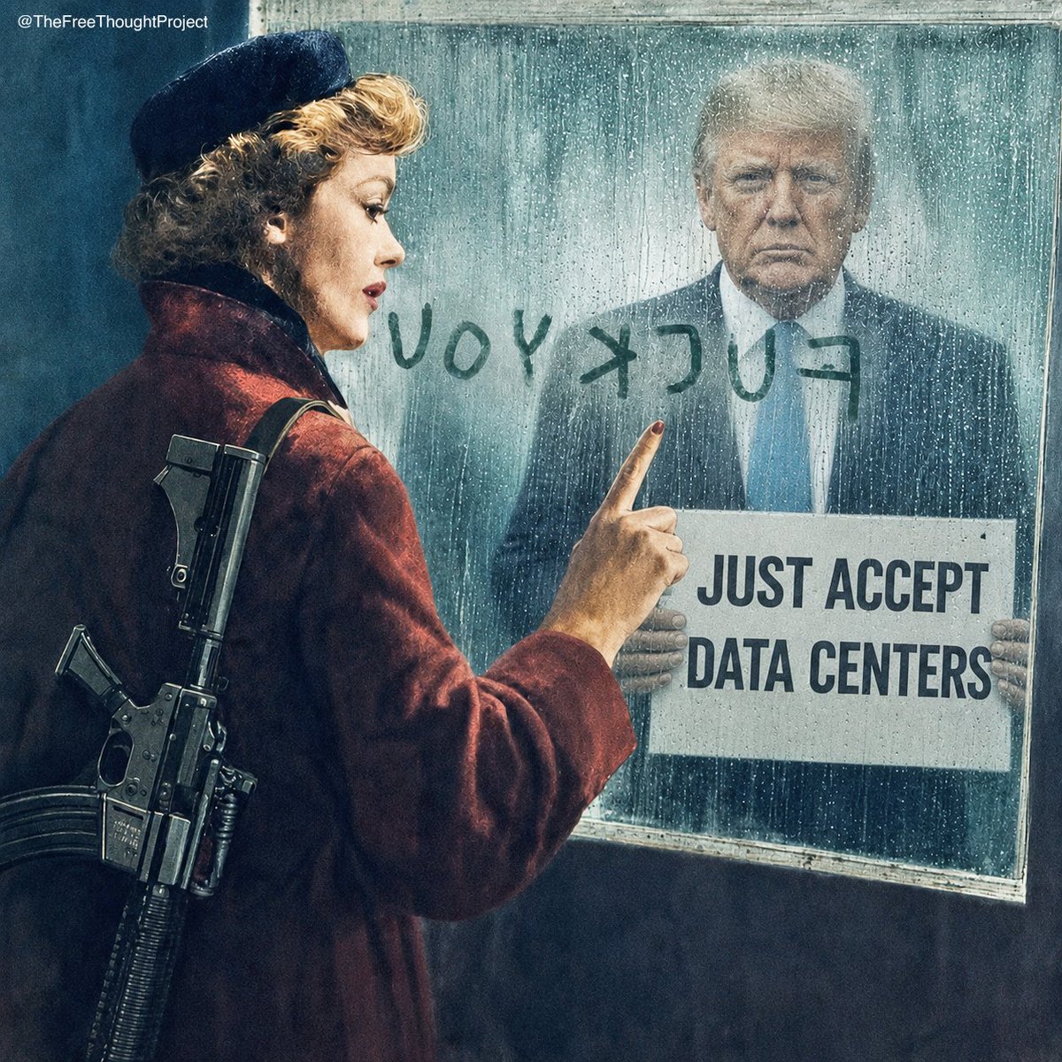 JasonBassler1's tweet photo. Trump on data center expansion: 
"You can’t fight it. You have to go with it."

No, I don't think I will. 🖕 https://t.co/uhlK4hbb6A