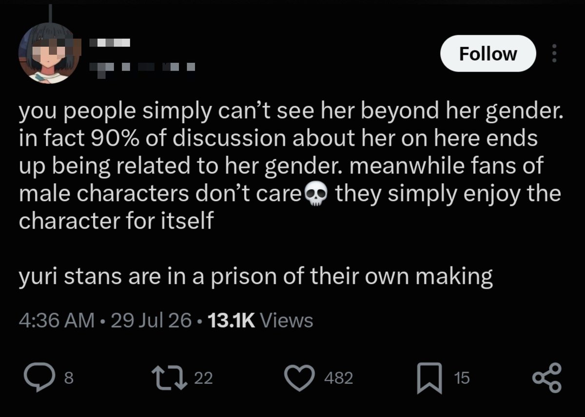 tamaescence's tweet photo. this is what a person whos never been in yuri spaces would say lmfao. people do not even try veiling the hostility anymore do they like,, those who've never been in yuri spaces looove talking ab what goes on in yuri spaces. keep your impostrous takes to yourself man 😭🤦🏽‍♀️ https://t.co/0Or7YPGC08