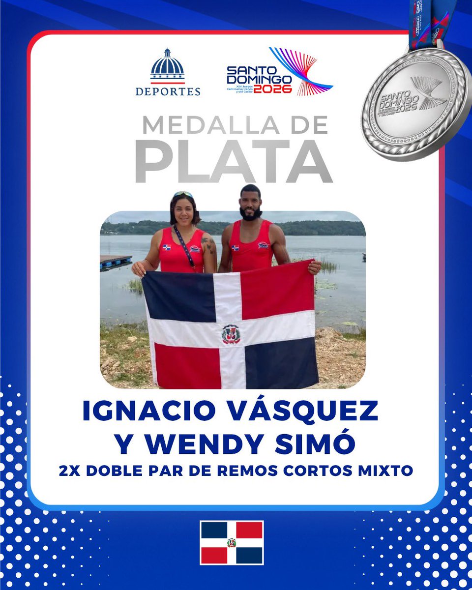 miderec_rd's tweet photo. 🥈🇩🇴 ¡La primera plata del día ya es dominicana!

Ignacio Vásquez y Wendy Simó conquistaron la medalla de plata en la prueba de 2x doble par de remos cortos mixto, inaugurando el medallero de la jornada con una actuación de gran nivel.

#JuegosDelCentenario #Miderec https://t.co/PhUvww79tE