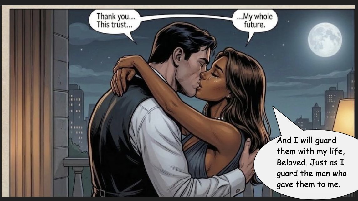 darksoultrey's tweet photo. @RatlovesDC Made an ai comic of Bruce trusting Talia with his mother's pearls  #Brutalia https://t.co/74acac5vTu