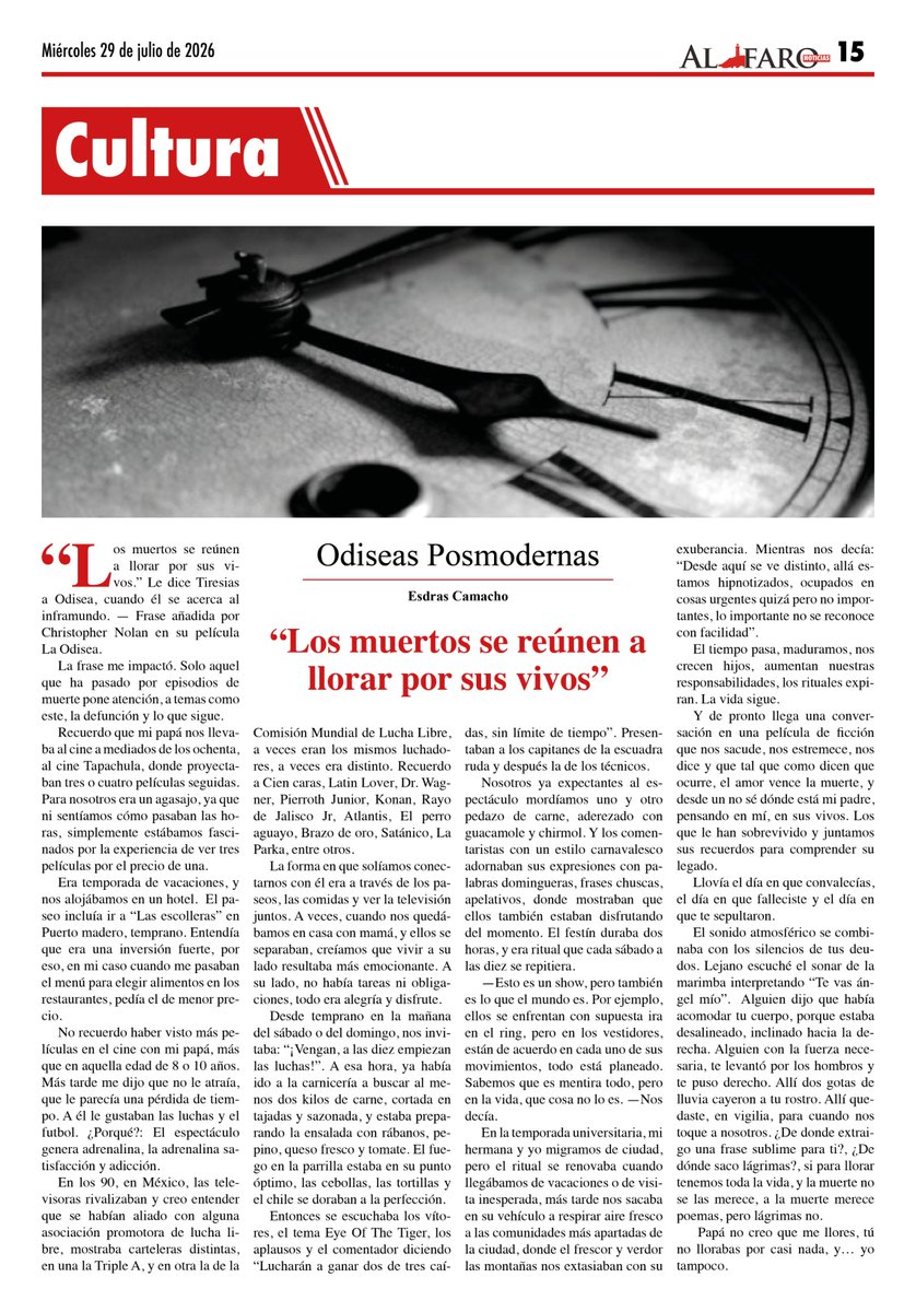 AlfaroNoticiasD's tweet photo. Esdras Camacho @ESDRASCAMACHO: “Los muertos se reúnen a llorar por sus vivos”. 
https://t.co/lhdNgMqzM9 https://t.co/Aib0bjSfS1