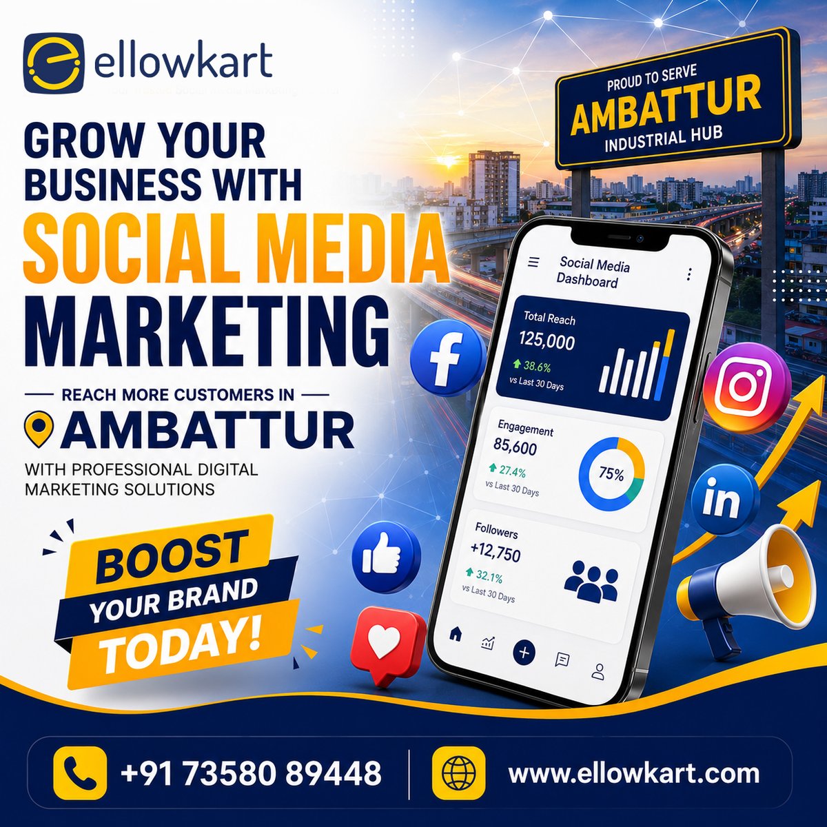 ellowkart's tweet photo. Grow Your Business with Social Media Marketing in Ambattur!

📍 Serving Businesses Across Ambattur
📞 +91 73580 89448
🌐 https://t.co/s9ScoUaKZc

https://t.co/tRbVPcUese
https://t.co/fL6qnASYhR

#Ellowkart #SocialMediaMarketing #Ambattur #DigitalMarketing #BusinessGrowth https://t.co/V8oyU5XFrg