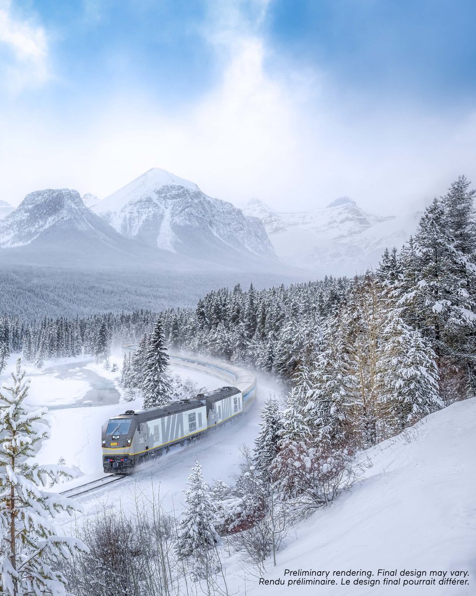 VIA_Rail's tweet photo. Le gouvernement du Canada annonce un investissement de 1,95 G$ pour renouveler le parc ferroviaire pancanadien de VIA Rail, avec 45 nouvelles locomotives hybrides batterie-diesel et une nouvelle installation d’assemblage et d’entretien à Montréal: https://t.co/hTsC49a1Ey https://t.co/N0UM0838YQ