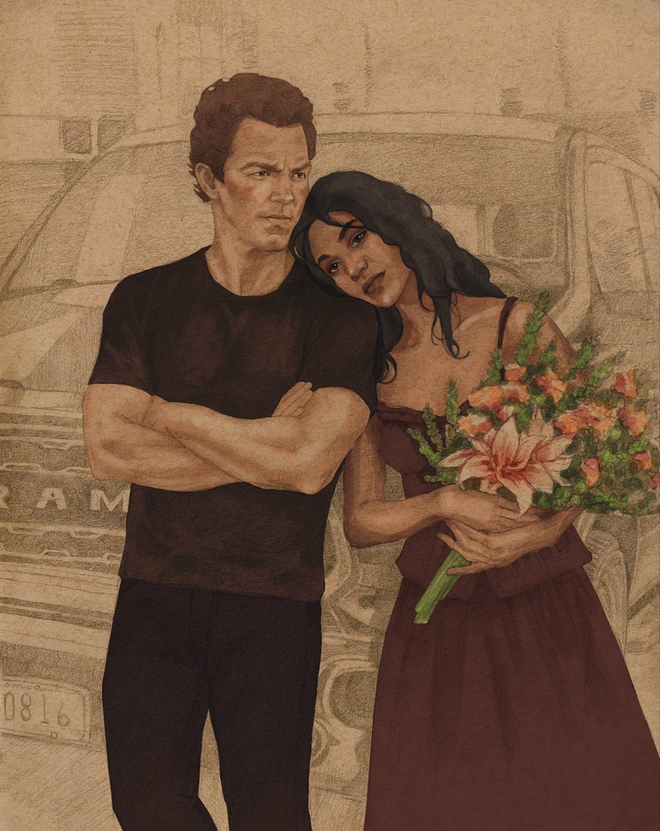 CottonEli's tweet photo. #popemira portrait, feeling pretty early for #popemirasunday but itโs a midweek miracle! #fanart #popecody #samiramohan drew the underdrawing, scanned it, coloured it on photoshop and have absolutely refused to colour the truck. https://t.co/DNanCS68j6