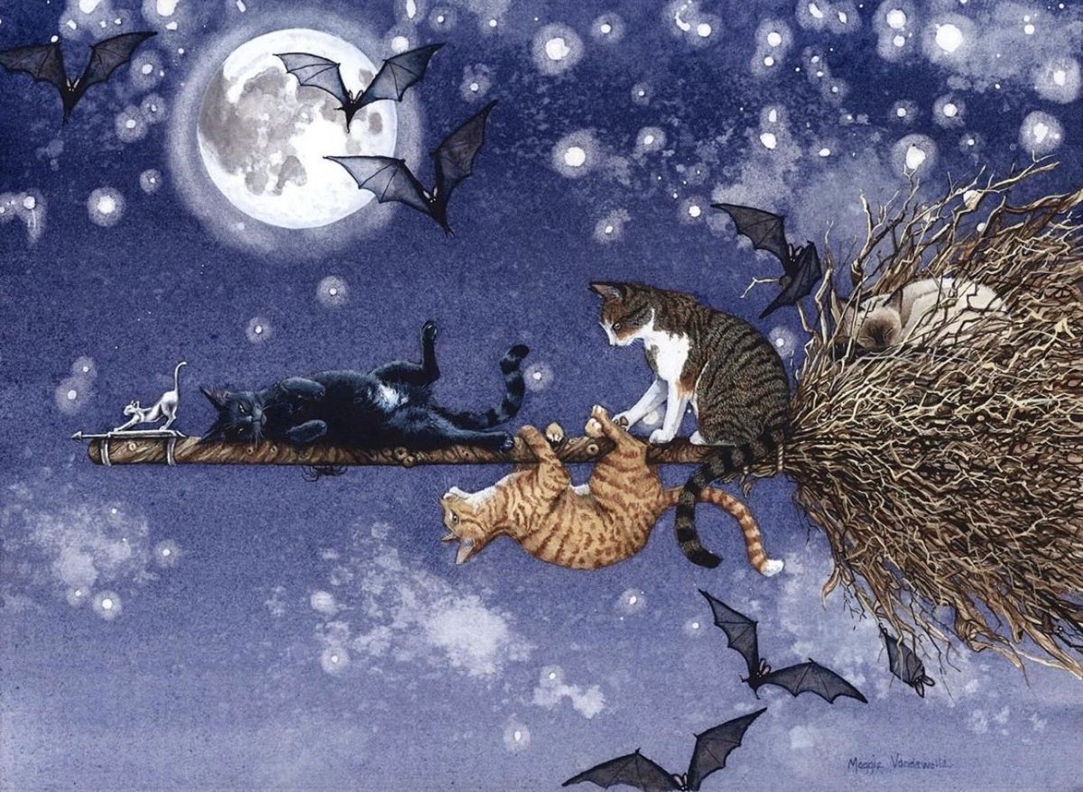 TitaniasRealm's tweet photo. What cats do on full moon nights

🎨 Maggie Vandewalle https://t.co/wOD5cCPUXp