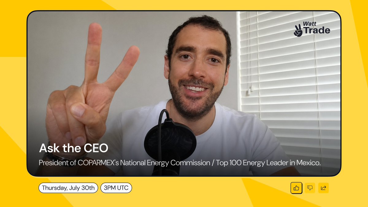 Watt2Trade's tweet photo. Our CEO @cauhdez is going live on X ⚡️ 

Thursday, July 30th, 3PM UTC.

The future of $WATTOIN and all your questions covered here!  

Set reminders below. https://t.co/Ej5UWUSF5M