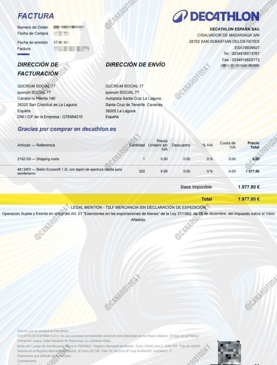 CanarioToday's tweet photo. 🔴 La ONG Quorum Social 77 destina 1.977 € de fondos públicos, procedentes del Gobierno de Canarias, a la compra de 220 botellas para senderismo destinadas a varios de los MENAs que atiende en Tenerife. https://t.co/1GyAkuHtjR
