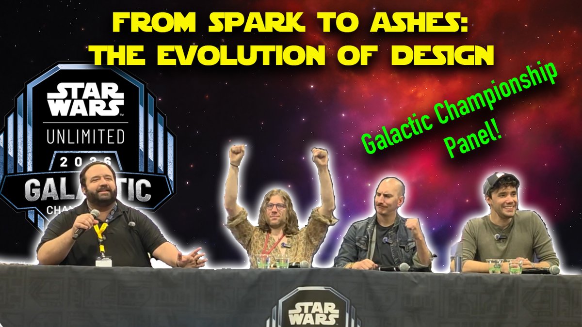 RollOnSWD's tweet photo. 🚨GALACTIC VIDEO ALERT!🚨

If you missed the #StarWarsUnlimited Evolution of Design panel in Vegas last weekend, check out this replay to hear insights on the past and future of the game from Tyler, John and Danny! Link below, enjoy! ⬇️ https://t.co/1QuVsVuZSX