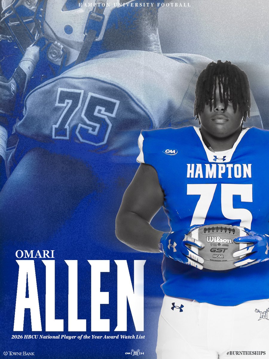 hupirates_fb's tweet photo. The nation is watching 👀
Congratulations to Omari Allen on making the HBCU FCS Preseason Watch List 🏴‍☠️

#WeAreHamptonU #BurnTheShips https://t.co/ORFY5D9QKs