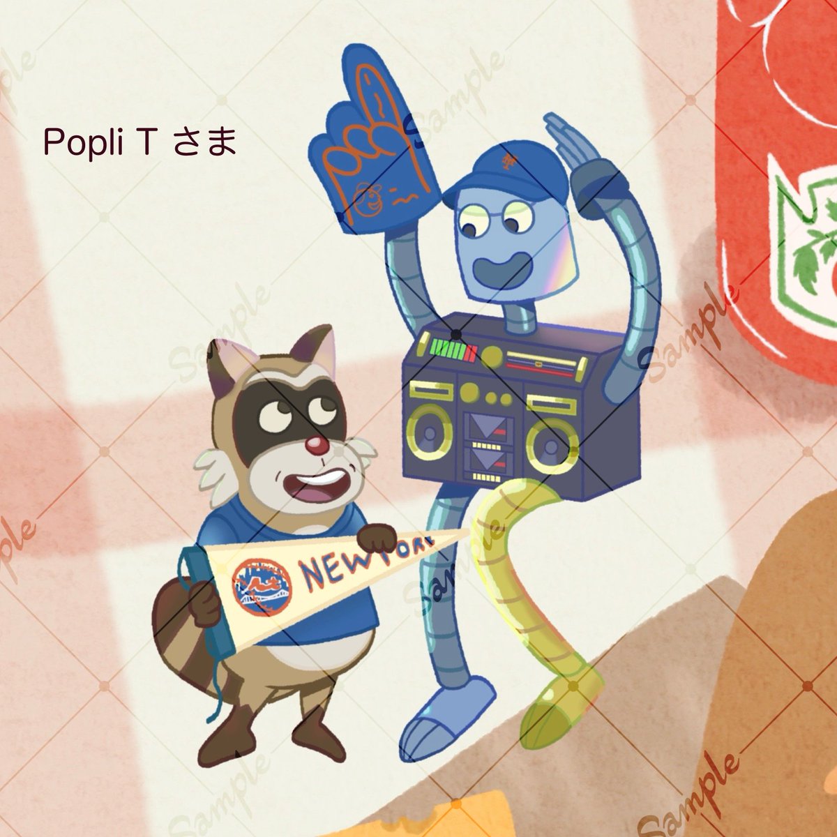 LifeGoesOn1129's tweet photo. ／
🤖💭アンソロ表紙イラストご紹介⑦
＼ 

7日目、本日のご紹介は…
Popli T さま🤖🦝
MAD LAMA さま🟨
のお二人です！

残すところあと一日となりました、連日のご紹介ツイートお楽しみいただけていたらとっても嬉しいです🙇 https://t.co/5esv85SvCg