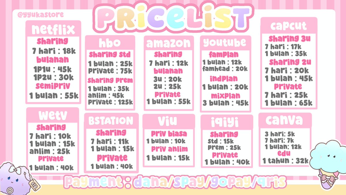 yyukastore's tweet photo. ⭐ pricelist ݁ ˖Ი𐑼⋆ https://t.co/ENcn5nplfD