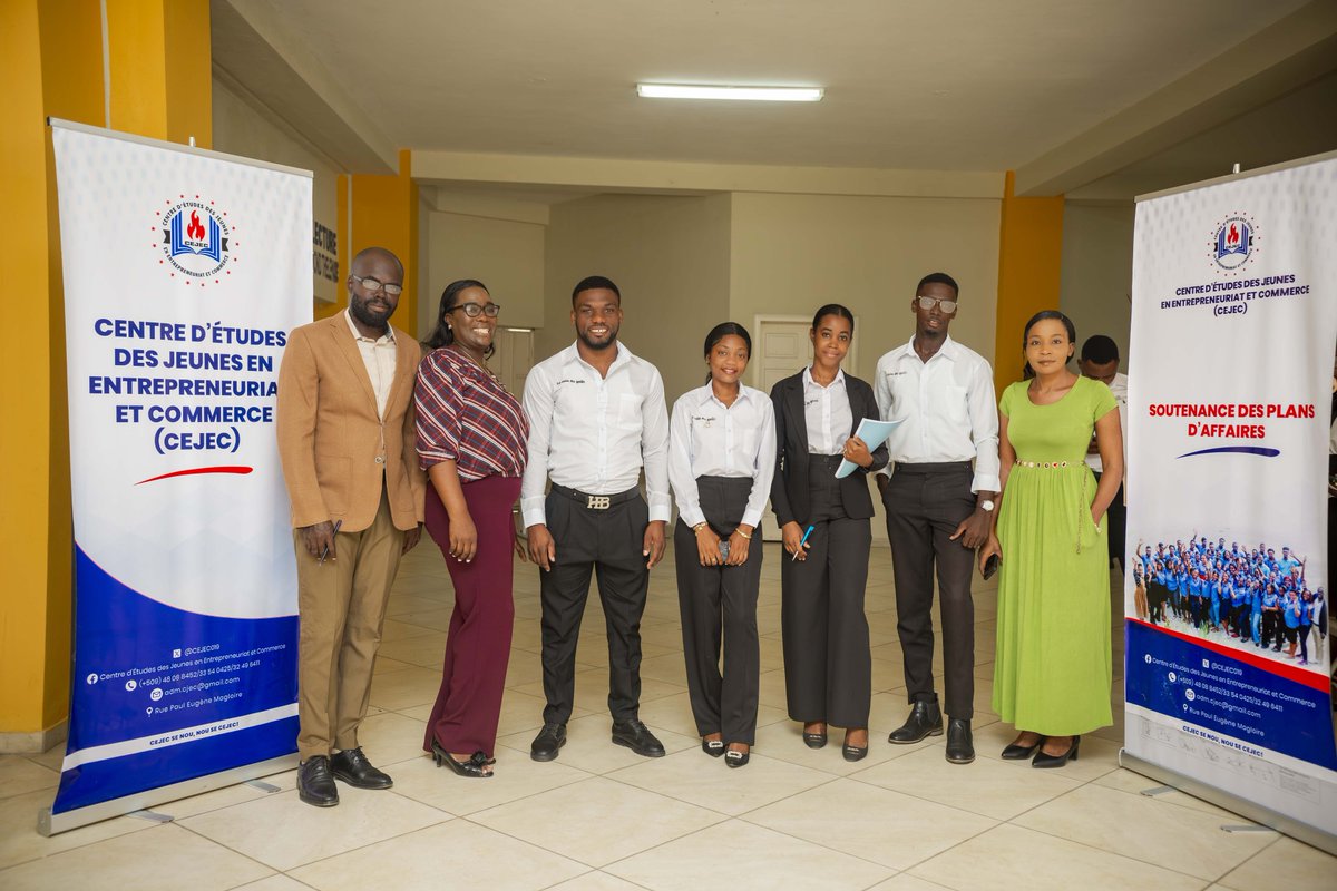CEJEC019's tweet photo. Vivez en images la 2e journée de la soutenance des plans d'affaires des groupes II, III, VIII et IX.

🍔Groupe III : Création d’un fast-food & bar nommé LE COIN DU GOÛT

💵Groupe II : Création d’une entreprise de transfert d’argent nommée RAPIDITÉ TRANSFERT

🛍️Groupe VIII : Création d’un magasin nommé MQ STORE

🚀Groupe IX : Création d’une entreprise de marketing digital nommée BOOSTEM AGENCY