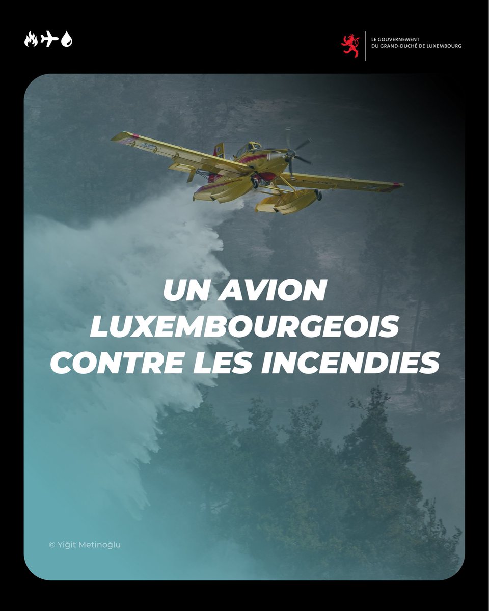 LucFrieden's tweet photo. Solidarité avec nos amis et voisins français. 

Dans le cadre du mécanisme européen de protection civile, le Luxembourg apporte son soutien à la France en déployant un avion de Aquarius Aerial Firefighting, filiale de Cargolux spécialisée dans la lutte aérienne contre les incendies de forêt. 

L'appareil est mobilisé en Gironde afin de renforcer les moyens engagés sur le terrain face aux feux de forêt. Cette intervention témoigne de la solidarité européenne.