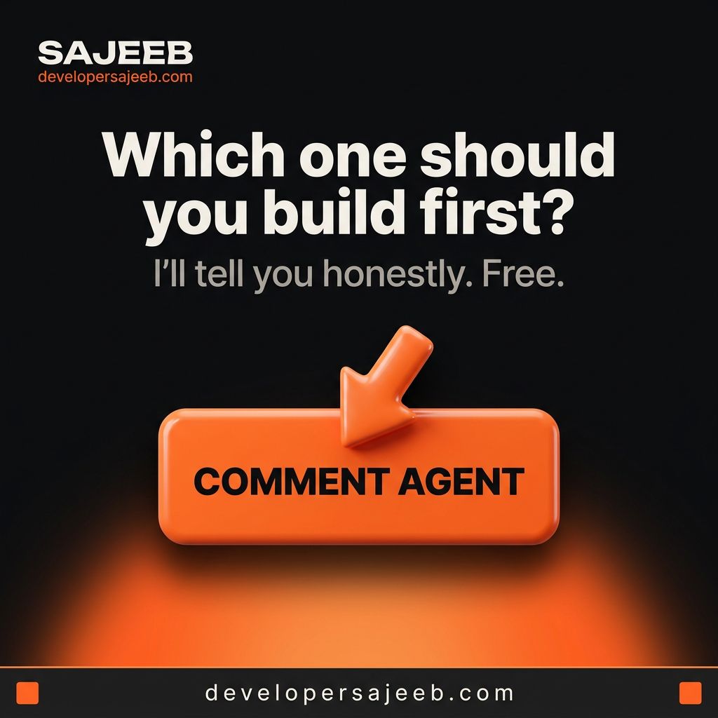 developersajeeb's tweet photo. 5 AI agents worth building in 2026:

• lead qualifier • support agent • content repurposer • reporting agent • onboarding agent

Each one saves ~10 hrs/week. Most businesses run zero.

#AI #buildinpublic https://t.co/2uealr8EXW