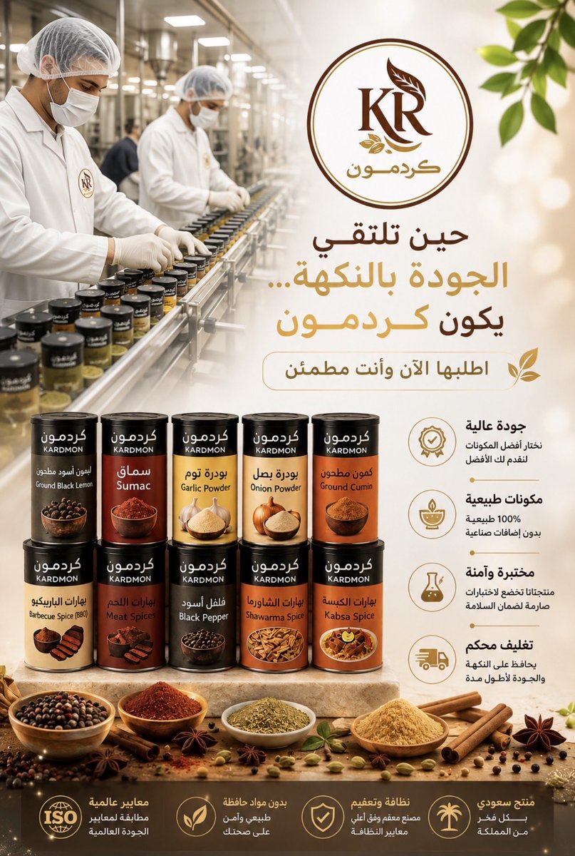kardmon's tweet photo. #بهارات_كردمون 
#طبخ 

    حين تلتقي الجودة بالنكهة… يكون كردمون
#جدة https://t.co/t2dQh8RJSZ