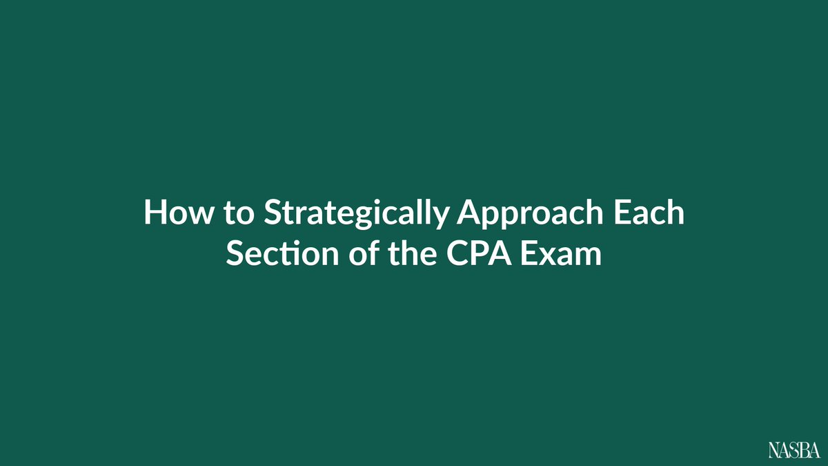 NASBA's tweet photo. Taking the Uniform CPA Exam requires a bit of strategy and planning beyond studying. Learn more by reading our blog: https://t.co/a3wTjBo4cZ https://t.co/0ircg2hfjd