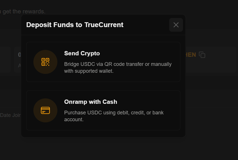 StephenCore135's tweet photo. Introducing @TrueCurrentX 
TrueCurrent is building an onchain trading platform focused on making a wide range of markets accessible with very low friction.

That means you can trade both crypto, indicies, forex and stocks with no trading fees!

Here's a guide on how to setup yout truecurrent account 

> Register from the website, use your evm or google account to register. Here's my ref --> https://t.co/LKOH6lxbiW

> To start trading, click on "Deposit" and choose whether to send with wallet or with crypto card (i used wallet)

> If you are depositing with manual wallet, make sure you send the USDC on the exact chain you wish to send to. DON'T DO MISTAKE!!! any misplacement will lead to loss of funds (lost 20$ due to carelessness) 

> After deposit you can head over to "trade" and start trading with your prefered size and leverage on any of the tokens 

> You can also join their dc and drop your setups and once you start trading, you can claim the early tester role 
DC link --> https://t.co/20zVhdq7jJ
Good Luck!