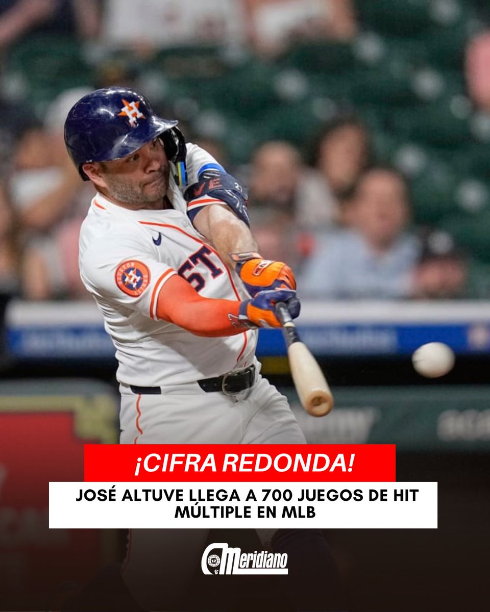 Meridianoonline's tweet photo. UN GRANDE🙌🇻🇪

📊Al llegar a 700 encuentros con más de un hit en la MLB este martes, José Altuve se consolidó como el segundo jugador en Houston y el cuarto de Venezuela en registrar esta cifra

🤩El criollo se coloca al lado del inmortal Craig Biggio como los únicos peloteros en superar esa cifra de encuentros multihits con el uniforme de los Astros desde la creación del equipo en 1962