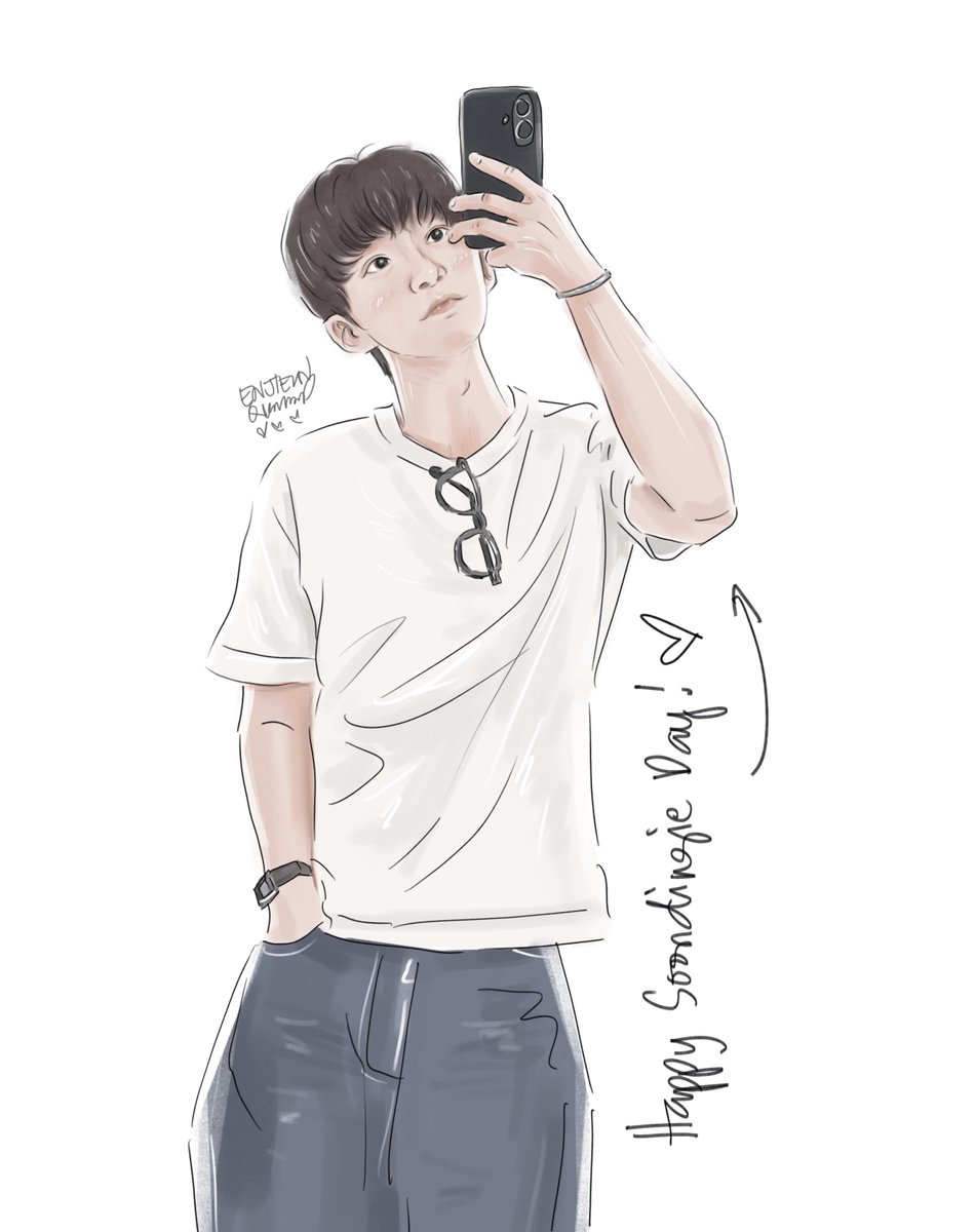 enjieLou's tweet photo. Late Soondingie Day fanart! 🎨 I made this last night and planned to post right at midnight, but held back because I wasn't completely satisfied with it but whatever 😆 Happy Soondingie day! 🩷💛 -́ ̫-̀ 

#순딩이들 #CHEN 
#HappySoondingieDay
 #순딩이_11주년_축하해 https://t.co/lpbFRYJQi9