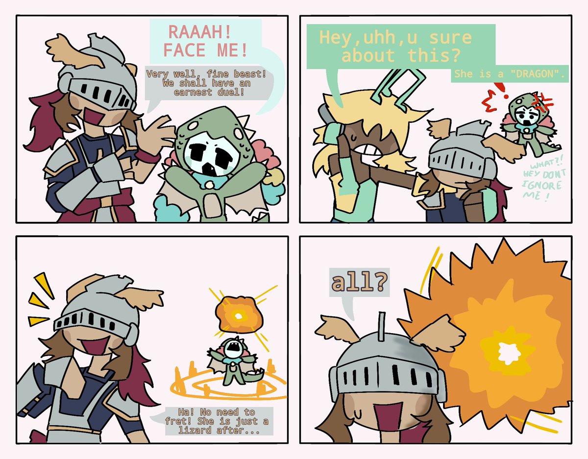 Squigglem_2nd's tweet photo. "Uneven matchups"
(A little comic I made like a while ago)
#VOIDTOWN #VoidtownOC https://t.co/VT8wxrL4DF