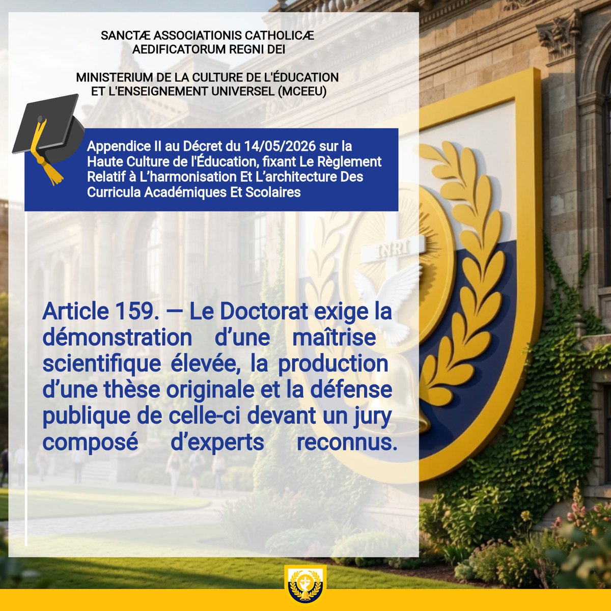 mceeu_acbrd's tweet photo. Le Pandectae Altae Culturae Educationis et Magisterii Universalis. Lecture et lien de téléchargement ➡️ https://t.co/IpXOo3KiDT https://t.co/09D3i90hz4
