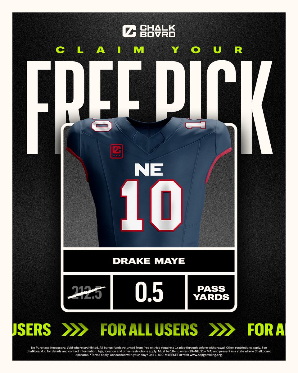 ChalkboardHQ's tweet photo. EARLY BIRD SPECIAL 🙌

And to celebrate the NFL Board opening up, we'll give a $50 free entry to a 5 random followers that:    

▪️ Like &amp; Repost  
▫️ Comment CB Username  
▪️ Tag their favorite person to tail https://t.co/K2FJ93jxJc