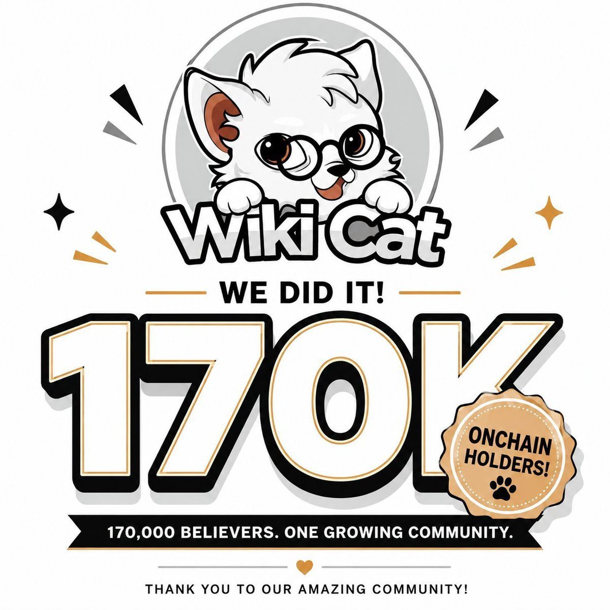 Eze_Wilberforce's tweet photo. Congratulations to #WIKICAT community. 

We just hit 170K on-chain holders.

Make some noise, legends. It’s a good time to trend. $WKC https://t.co/hOmPkw56I6