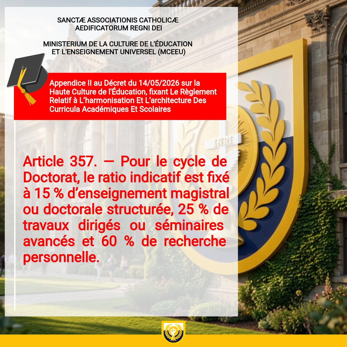 mceeu_acbrd's tweet photo. Le Pandectae Altae Culturae Educationis et Magisterii Universalis. Lecture et lien de téléchargement ➡️ https://t.co/IpXOo3KiDT https://t.co/NijU8z4yUX