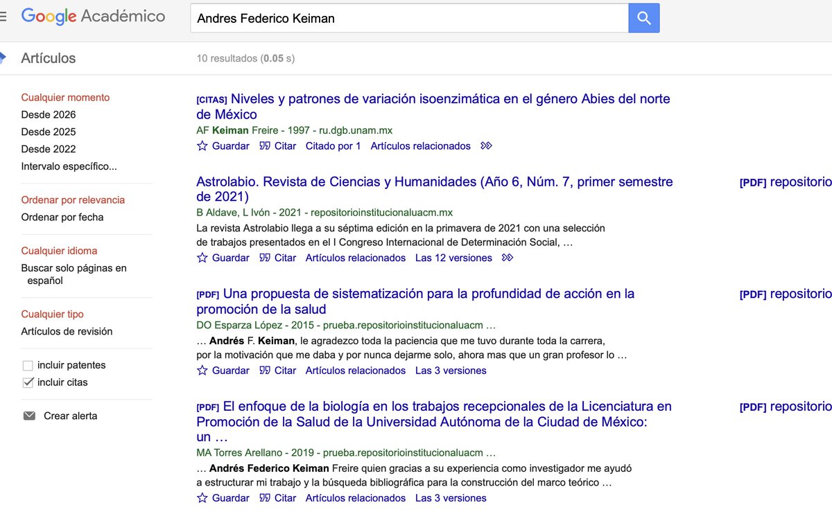 RealArturoH's tweet photo. Usted es uno de los tantos parásitos que mantenemos de nuestros impuestos "profesor investigador".  Solo 10 artículos publicados y el último hace 5 años.

3.6 millones de pesos nos ha costado el "investigador" Andrés Federico Keiman sin haber publicado ningún paper. 

PA-RÁ-SI-TO.