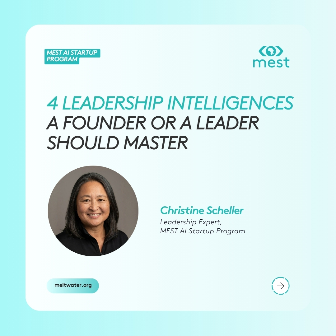 MESTAfrica's tweet photo. Christine Scheller, Leadership Expert, shares the four dimensions of intelligence that shape how founders lead, learn, and navigate the realities of building a company.

Cognitive Intelligence
Emotional Intelligence
Social Intelligence
Adversity Intelligence

Swipe through to explore the framework and read more https://t.co/ZUQDkyZCCW

#MESTAfrica #BuildAtMEST  #MESTAI2026 #MESTAIGlobal