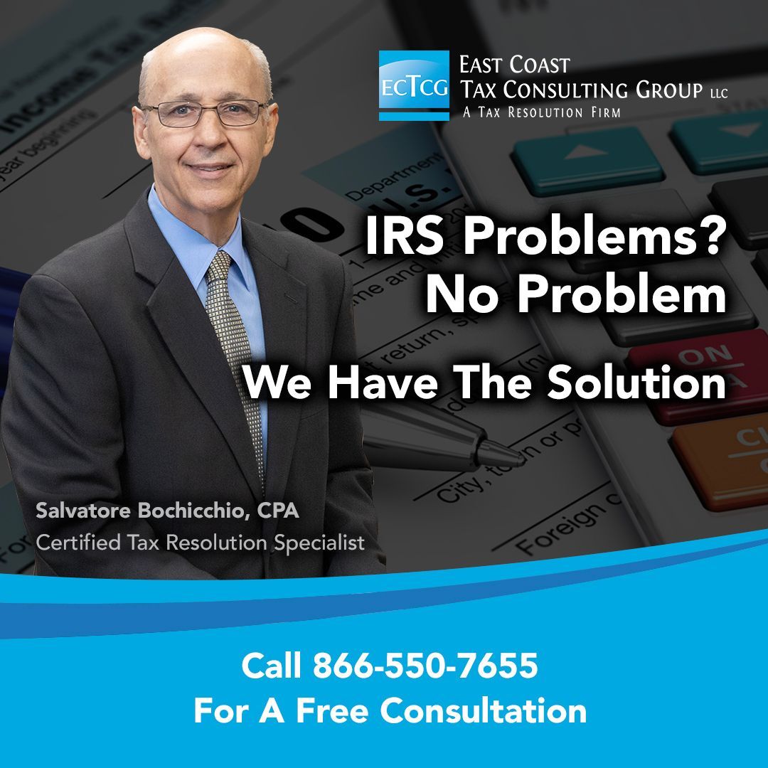 EastCoastTax's tweet photo. Don't worry, we've got the SOLUTION! Let East Coast Tax Consulting Group handle your tax issues and get you back on track. #TaxHelp
#IRSsolution #ExpertConsulting #EastCoastTaxConsulting https://t.co/A6KkOdKguE