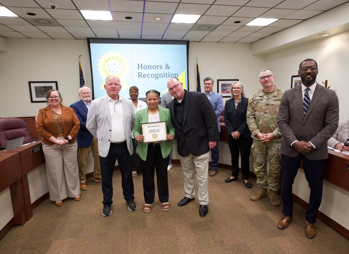 KilleenISD_'s tweet photo. The Killeen ISD Athletics Department –– its athletic directors, coaches and student-athletes –– on Tuesday was recognized by the KISD Board of Trustees for being named a Texas Way District of Distinction!

KISD earned the honor in June after a yearlong, districtwide commitment to excellence on and off the field. The Texas Way is a statewide initiative developed by the Texas High School Coaches Association, the Texas High School Coaches Association and 2Words Character Development. The campaign focuses on three core pillars: respect for others, control of self and the spirit of competition.
#WeAreKISD