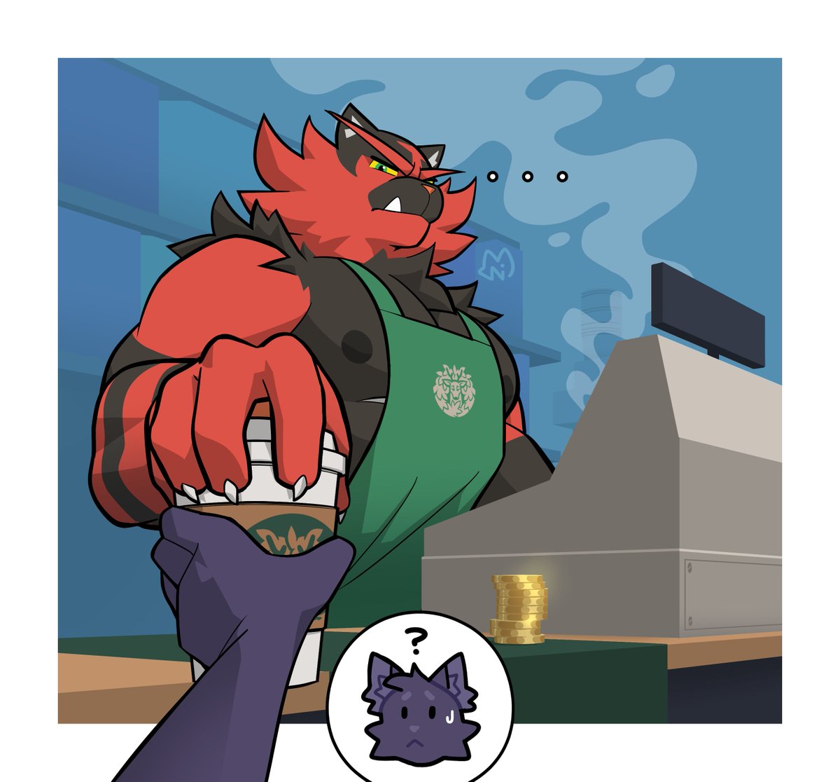 ni_draw's tweet photo. What's Incineroar looking at? https://t.co/yK67KIrO9L