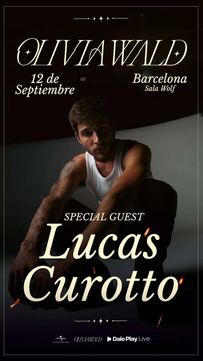 LucasCurottoArg's tweet photo. 📢 | Lucas es invitado especial de Olivia Wald en Barcelona!!!!

🗓 12 de septiembre 
📍Sala Wolf
🎫 Entradas: https://t.co/pZODtKMvmO https://t.co/NVylTcSxnQ