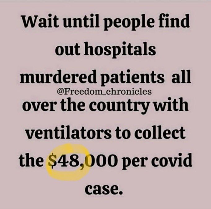 BeerCan45's tweet photo. @Hunter_Eagleman Nobody died of Covid.
They died of Covid measures implemented.
#CovidKilledTheFlu
#Scamdemic
#Plandemic
#Testdemic
#CrimesAgainstHumanity https://t.co/XBAX3rtbEn