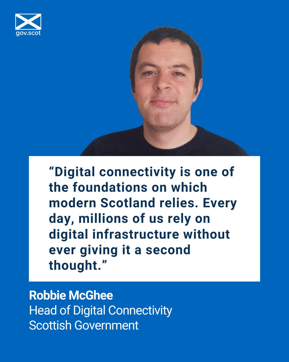 DigConnectScot's tweet photo. From online healthcare and education to payments and video calls, digital connectivity underpins everyday life in Scotland.

In his latest blog, Robbie McGhee explores the infrastructure powering our digital economy and public services.

Read blog ➡️ https://t.co/DyzNPwdfAh https://t.co/PjXdaWZJ8c