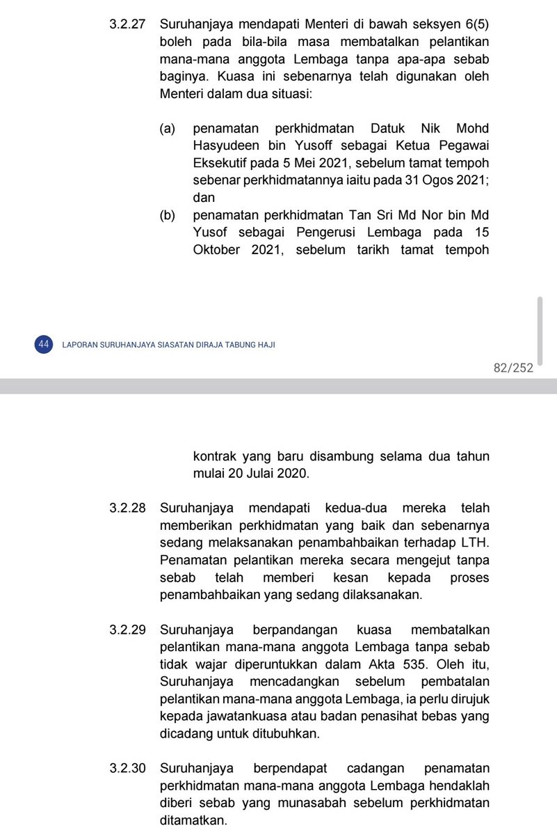 usernamekudus's tweet photo. Kenapa @drzul_albakri tamatkan kontrak perkhidmatan CEO TH (Datuk Nik Mohd Hasyudeen Yusoff) pada 5 Mei 2021? Padahal Suruhanjaya berpandangan beliau sedang menjalankan tugas mereka dengan baik.

Suruhanjaya berpandangan kuasa membatalkan pelantikan mana-mana anggota Lembaga tanpa sebab tidak wajar diperuntukkan dalam Akta 535.

Suruhanjaya berpendapat cadangan penamatan perkhidmatan mana-mana anggota Lembaga hendaklah diberi sebab yang munasabah sebelum perkhidmatan ditamatkan.